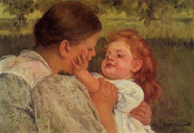 Копия картины "материнская ласка" художника "кассат мэри"
