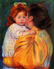 Репродукция картины "материнский поцелуй" художника "кассат мэри"