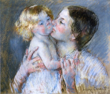 Репродукция картины "поцелуй для малышки анны №3" художника "кассат мэри"