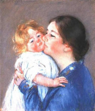 Репродукция картины "поцелуй для малышки анны №2" художника "кассат мэри"