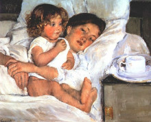 Репродукция картины "завтрак в постели" художника "кассат мэри"