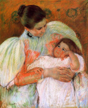 Репродукция картины "няня и ребенок" художника "кассат мэри"
