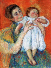 Копия картины "босоногий ребенок" художника "кассат мэри"