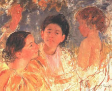 Картина "две девушки с ребенком" художника "кассат мэри"