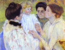 Репродукция картины "женщины любуются ребенком" художника "кассат мэри"