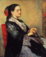 Копия картины "портрет дамы из севильи" художника "кассат мэри"