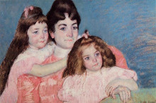 Копия картины "портрет а.ф. оде и её двух дочерей" художника "кассат мэри"