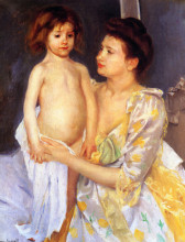 Копия картины "мама вытирает джулза" художника "кассат мэри"