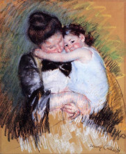 Репродукция картины "мать и дитя" художника "кассат мэри"