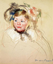 Копия картины "голова сары в чепце, смотрящей влево" художника "кассат мэри"