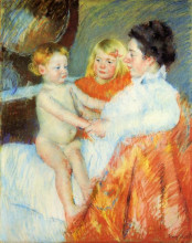 Картина "мама, сара и малыш" художника "кассат мэри"