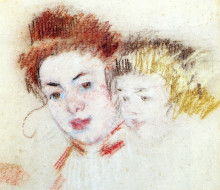 Копия картины "эскиз для &#171;рене и дитя&#187;" художника "кассат мэри"