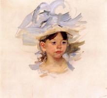 Копия картины "эскиз для &quot;эллен м.кассат в синей шляпе&quot;" художника "кассат мэри"