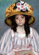 Репродукция картины "девочка в большой шляпе" художника "кассат мэри"