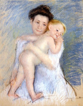 Репродукция картины "материнская нежность" художника "кассат мэри"