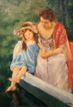 Репродукция картины "мать и дитя в лодке" художника "кассат мэри"