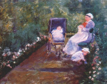 Репродукция картины "дети в саду" художника "кассат мэри"