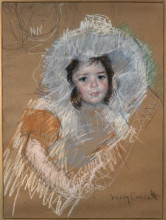 Копия картины "марго люкс в широкой шляпе" художника "кассат мэри"