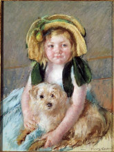 Картина "сара в зеленой шляпке" художника "кассат мэри"