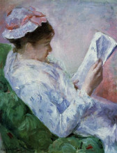 Копия картины "женщина читает" художника "кассат мэри"