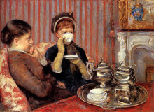 Репродукция картины "чай" художника "кассат мэри"