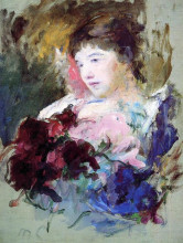 Копия картины "девушка с букетом" художника "кассат мэри"