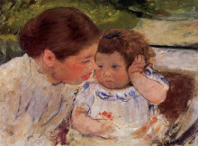 Репродукция картины "сьюзан утешает ребенка (№1)" художника "кассат мэри"