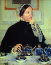 Копия картины "леди за чаем" художника "кассат мэри"