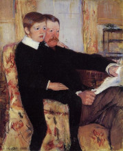 Копия картины "портрет александра кассат и его сына роберта келсо кассат" художника "кассат мэри"