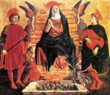 Репродукция картины "our lady of the assumption with saints miniato and julian" художника "кастаньо андреа дель"