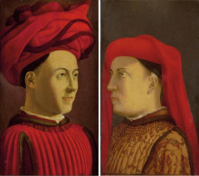 Репродукция картины "portraits of two members of medici family" художника "кастаньо андреа дель"