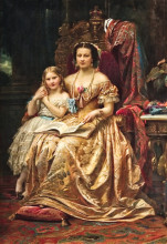 Копия картины "marie of hanover and her daughter mary in marienburg castle" художника "каульбах вильгельм фон"