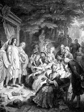 Репродукция картины "performance of iphigenia in tauris" художника "каульбах вильгельм фон"