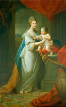 Репродукция картины "portrait of augusta of hanover with her first born son karl georg of brunswick" художника "кауфман ангелика"