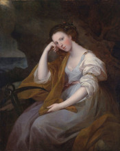 Репродукция картины "portrait of louisa leveson gower as spes (goddess of hope)" художника "кауфман ангелика"