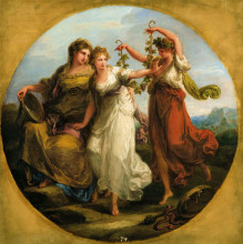 Копия картины "beauty, supported by prudence, scorns the offering of folly" художника "кауфман ангелика"