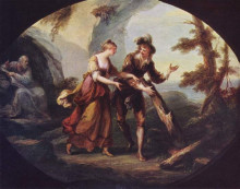 Картина "scene with miranda and ferdinand" художника "кауфман ангелика"