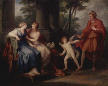 Картина "venus convinces helen to hear paris" художника "кауфман ангелика"