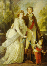 Картина "count nikolai tolstoy with his wife anna ivanovna and their son alexander" художника "кауфман ангелика"