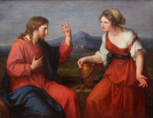 Репродукция картины "christ and the samaritan woman at the well" художника "кауфман ангелика"