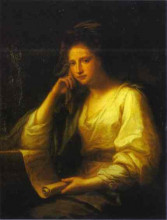 Картина "portrait of a young woman as a sibyl" художника "кауфман ангелика"