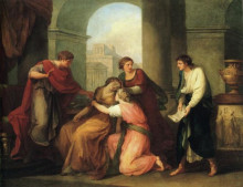 Репродукция картины "virgil reading the aeneid to augustus and octavia" художника "кауфман ангелика"