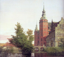 Копия картины "frederiksborg castle seen from the northwest" художника "кёбке кристен"
