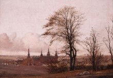 Картина "autumn landscape, frederiksborg castle in the middle distance" художника "кёбке кристен"