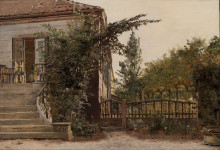 Копия картины "the garden steps leading to the artist&#39;s studio on blegdammen" художника "кёбке кристен"