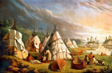 Картина "native american encampment" художника "кейн пол"