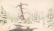 Репродукция картины "a winter scene in the rockies" художника "кейн пол"