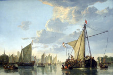 Репродукция картины "the maas at dordrecht" художника "кёйп альберт"