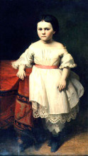 Репродукция картины "the portrait of nikolai petrovitsch semjonovs’ daughter" художника "кёлер иоганн"