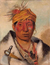 Картина "ah-yaw-ne-tak-o&#225;r-ron, a warrior" художника "кетлин джордж"